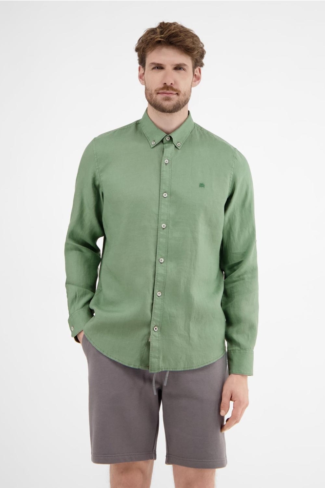 OVERHEMD VAN LINNEN EN KATOEN MIX 2541111 612 SAGE GREEN
